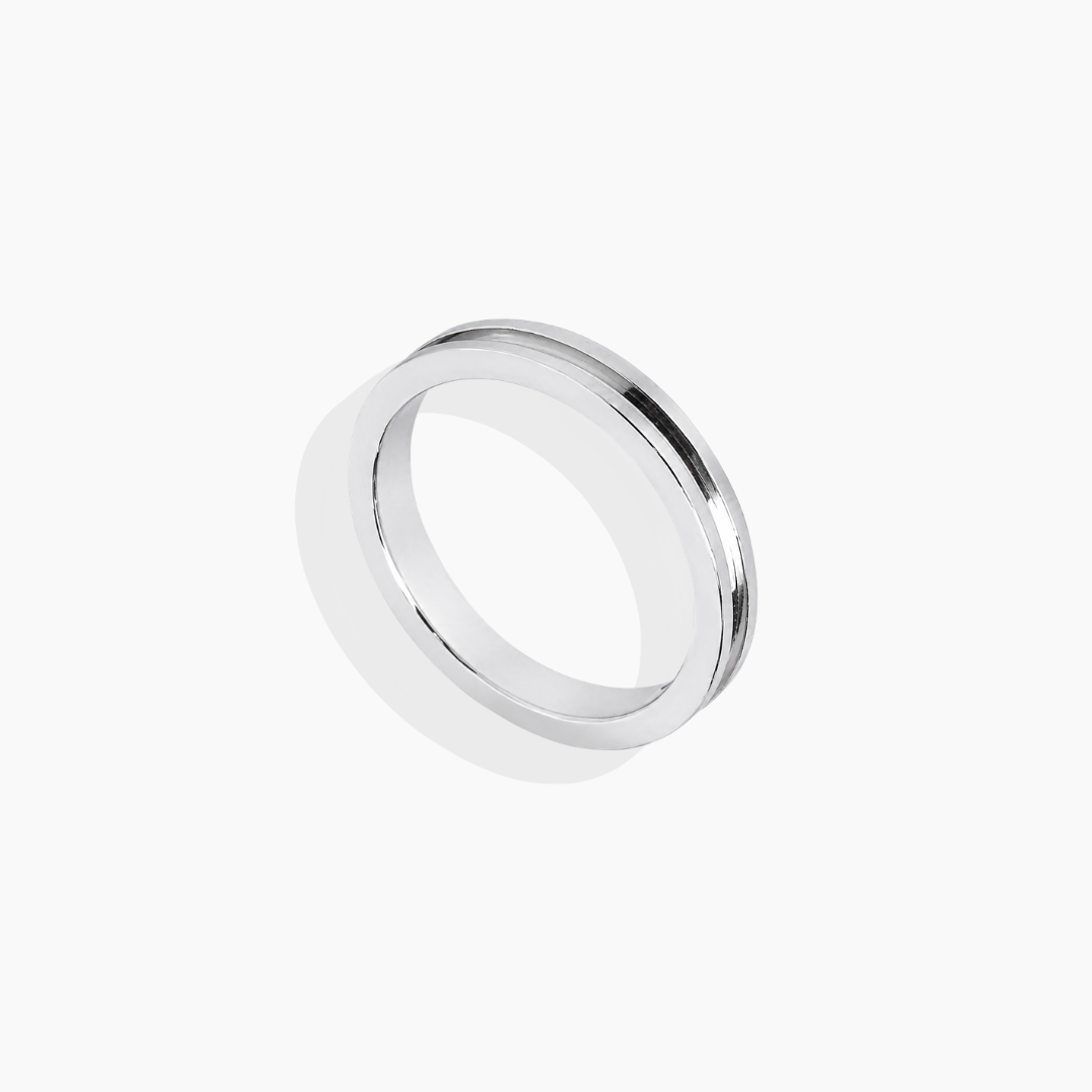 Alianza de boda en oro blanco 18k Elena Carrera
