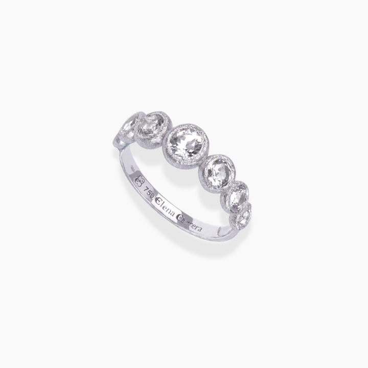 Anillo de diamantes en oro blanco 18k 9 Bubbles con diamantes naturales de By Elena Carrera