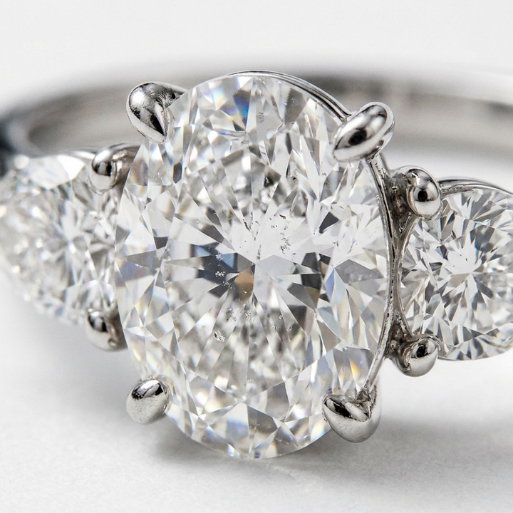 Anillo de compromiso en oro blanco 18k con diamantes de laboratorio colección Diamantes Lab Elena Carrera