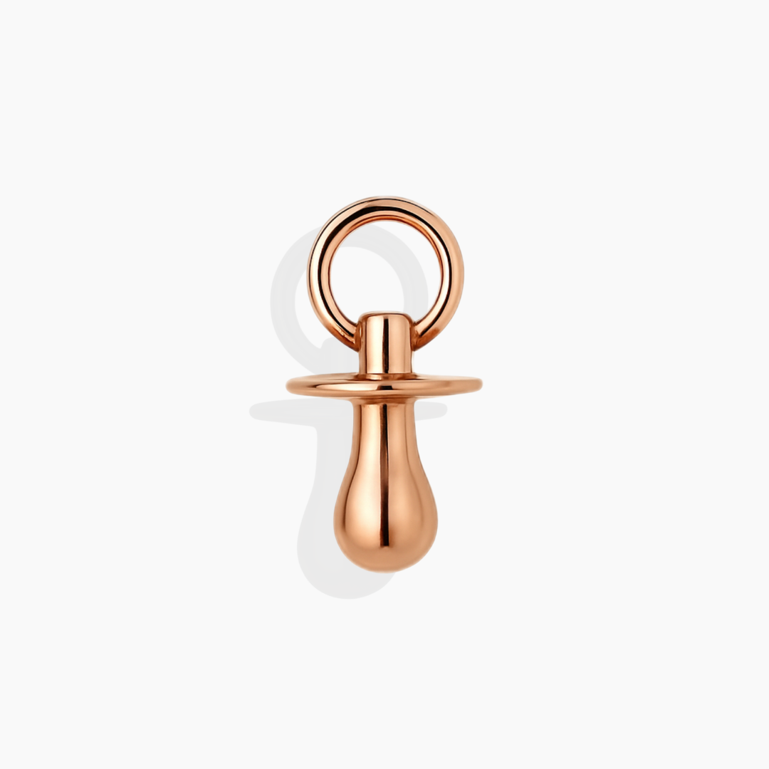 Colgamte chupete realizado en oro rosa 18k de 12mm By Elena Carrera