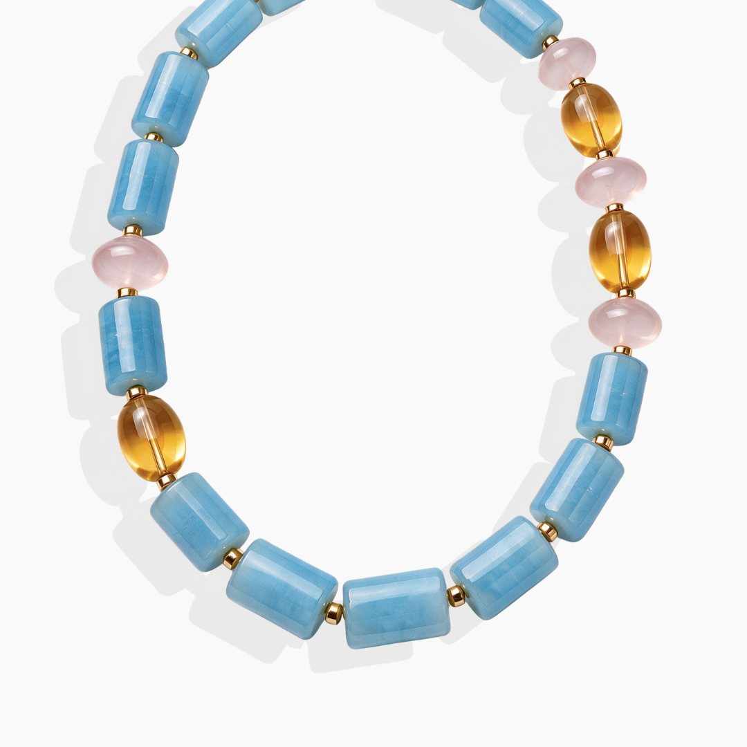 Collar de aguamarina y piedras preciosas de By Elena Carrera
