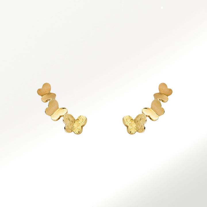 Pendientes Trio Mariposas Oro Amarillo