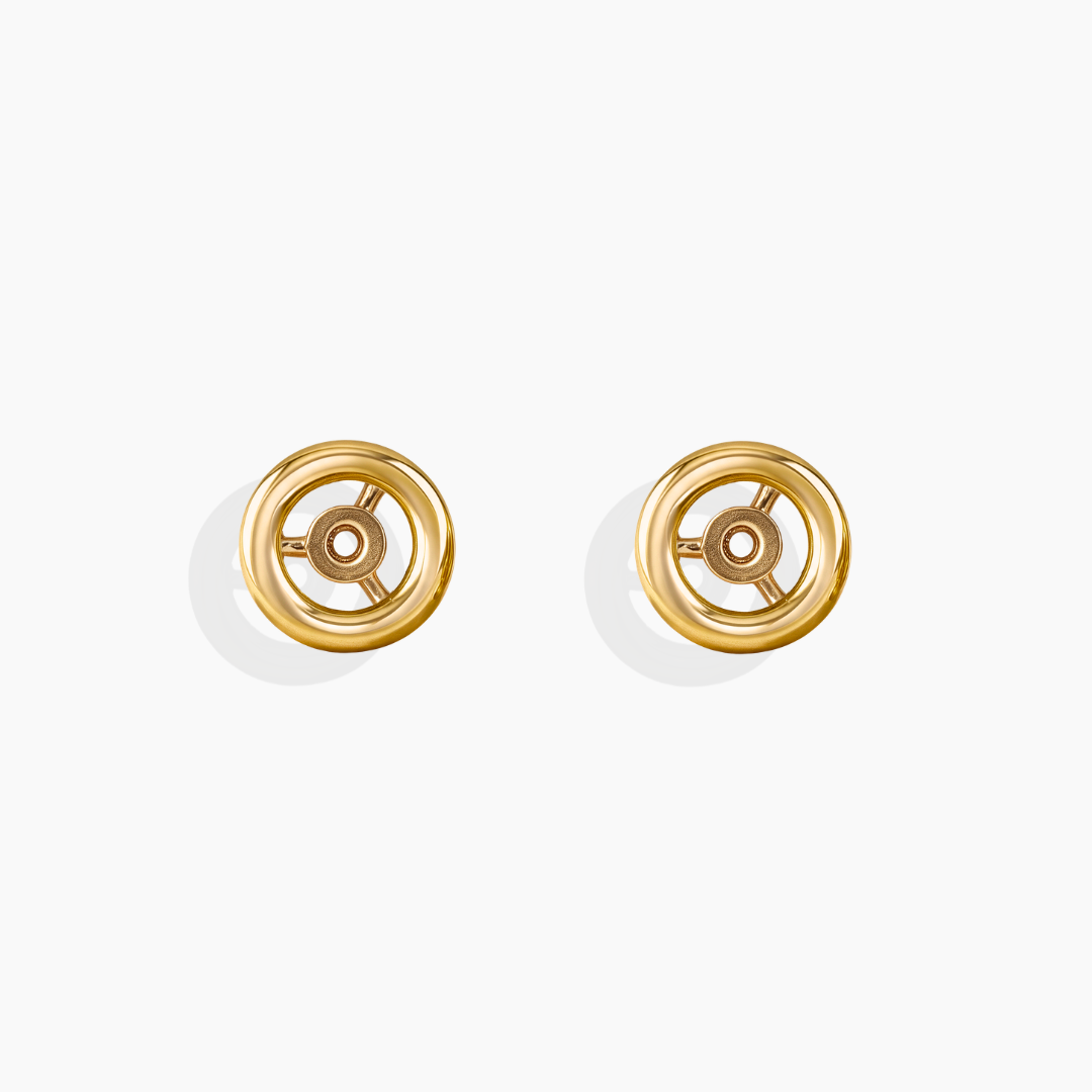 Accesorio de pendientes realizados en oro amarillo 18k acabado brillo de By Elena Carrera
