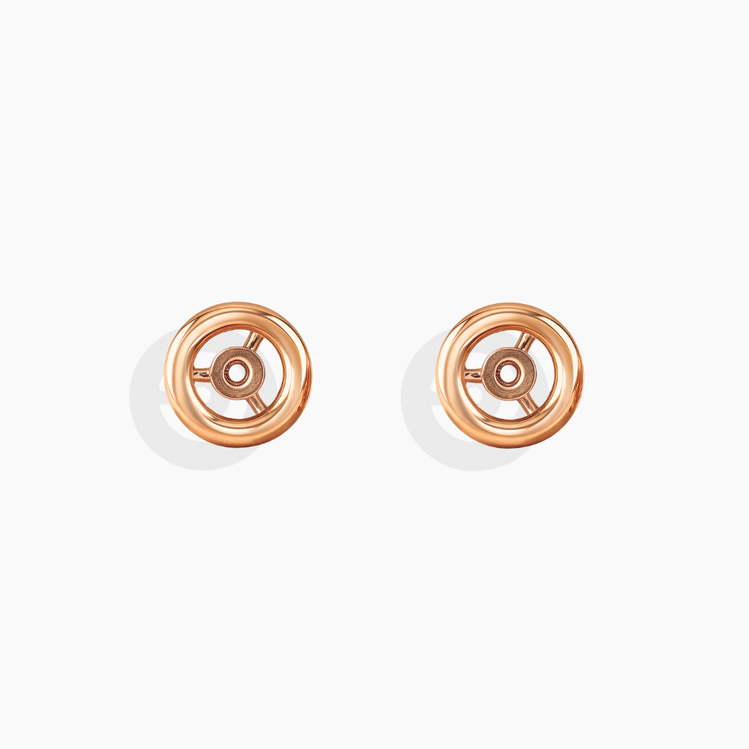 Accesorio de pendientes realizados en oro rosa 18k acabado brillo de By Elena Carrera