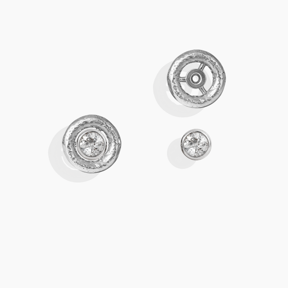 Pendientes diamantes naturales y oro blanco 18k con accesorio de oro blanco 18k de By Elena Carrera
