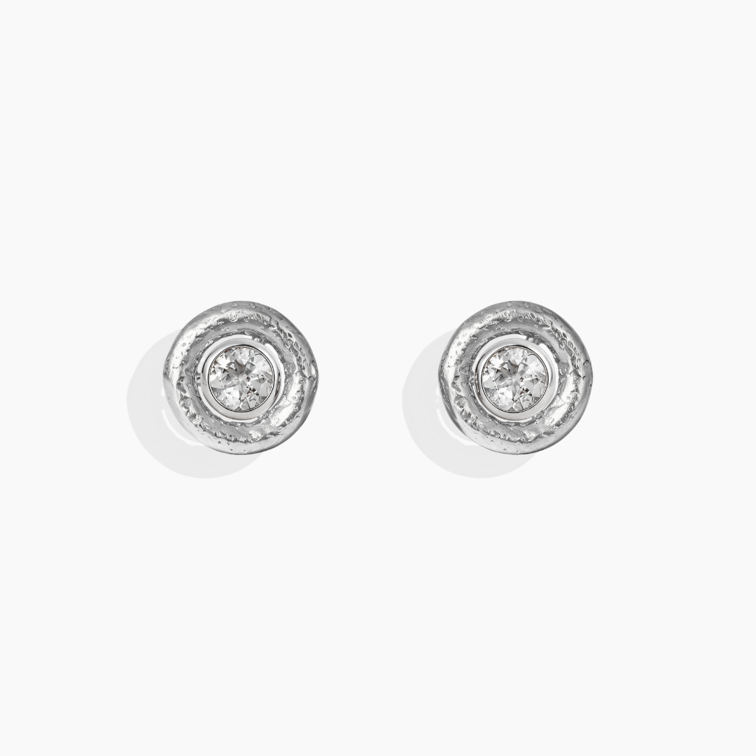 Pendientes diamantes naturales y oro blanco 18k con accesorio de oro blanco 18k de By Elena Carrera