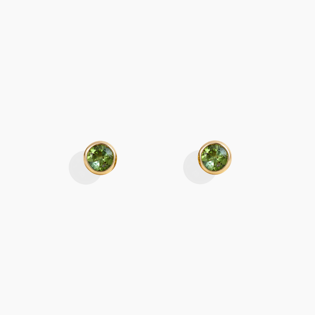 Pendientes realizados con peridoto y oro amarillo 18k de By Elena Carrera