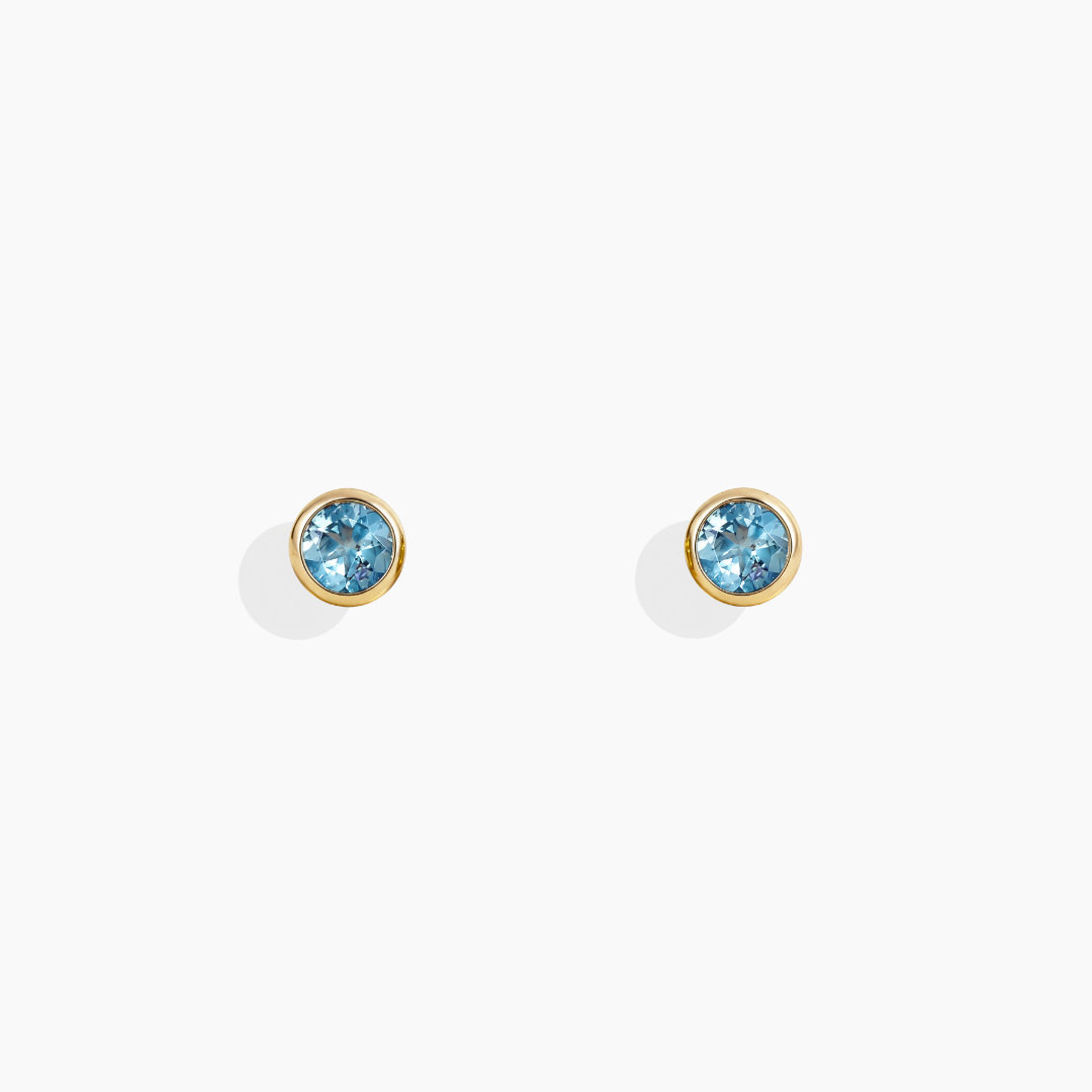 Pendientes de topacio azul y oro amarillo 18k de By Elena Carrera