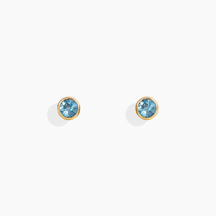 Pendientes de topacio azul y oro amarillo 18k de By Elena Carrera