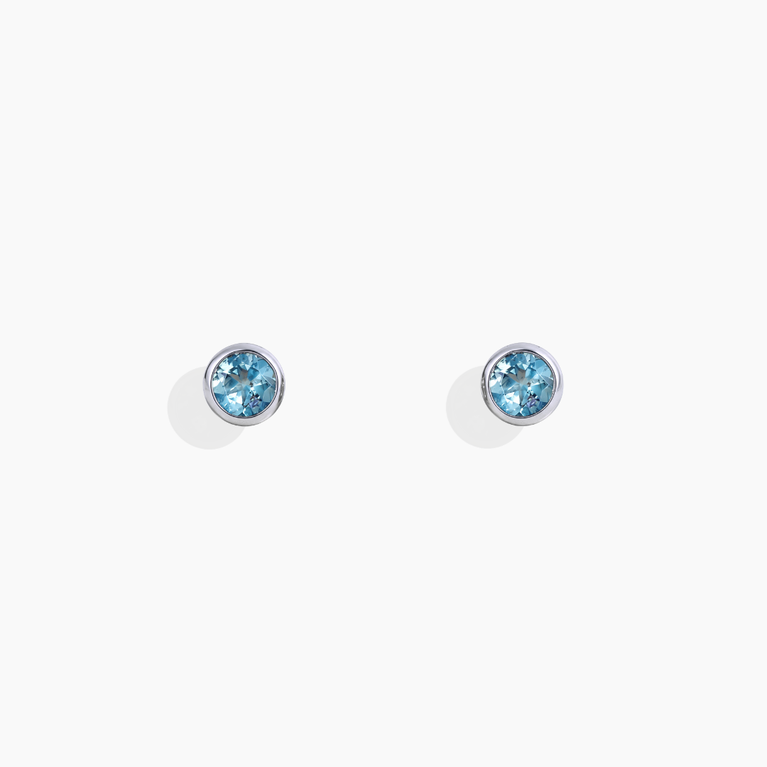 Pendientes topacio azul y oro blanco 18k de By Elena Carrera