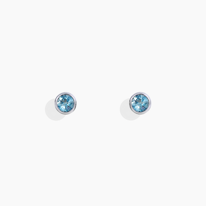 Pendientes topacio azul y oro blanco 18k de By Elena Carrera