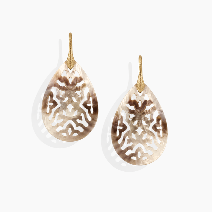 Pendientes Celosía de Madreperla y Oro Rosa 18k